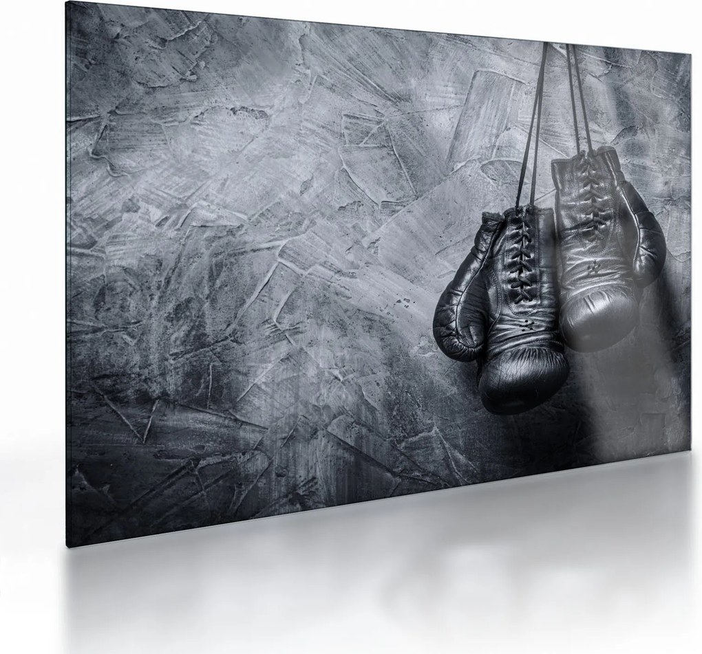 Tablou pe sticlă - Mănuși de box (70x50 cm)