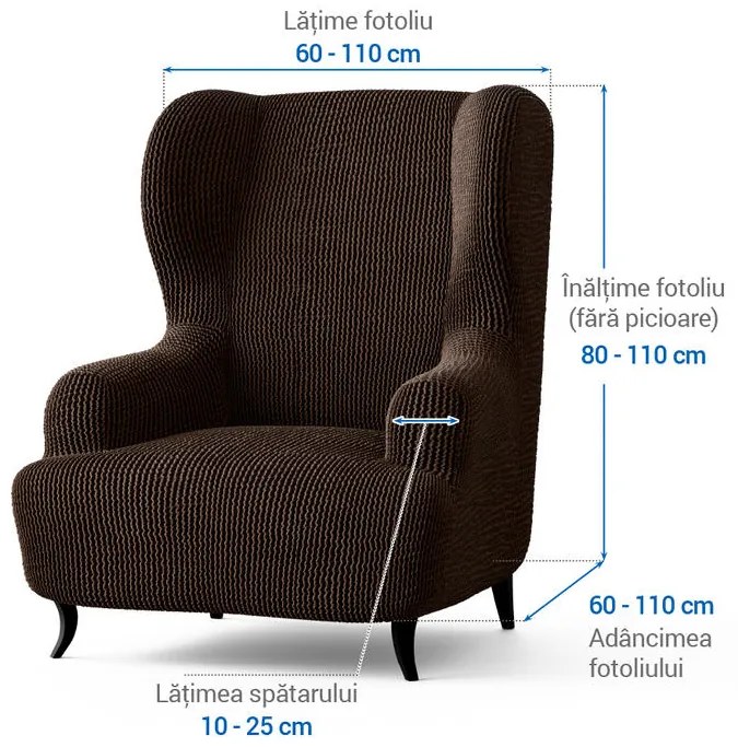 Huse bielastice COSTINA tutunului fotoliu clasic (l. 60 - 110 cm)