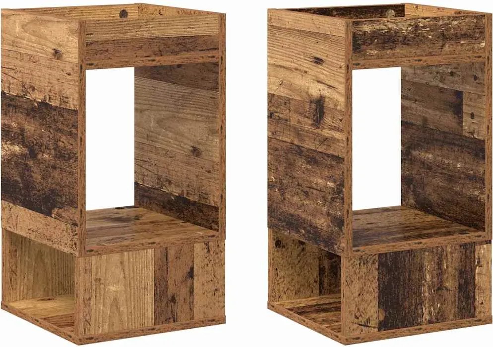 vidaXL Masă laterală 2 pcs Lemn vechi 30 x 30 x 56 cm Lemn compozit