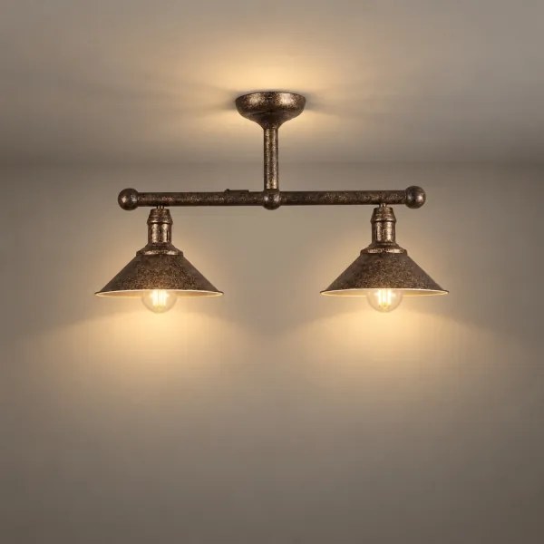 BRILAGI - Lustră pe tijă FORGE 2xE27/60W/230V cupru/patină