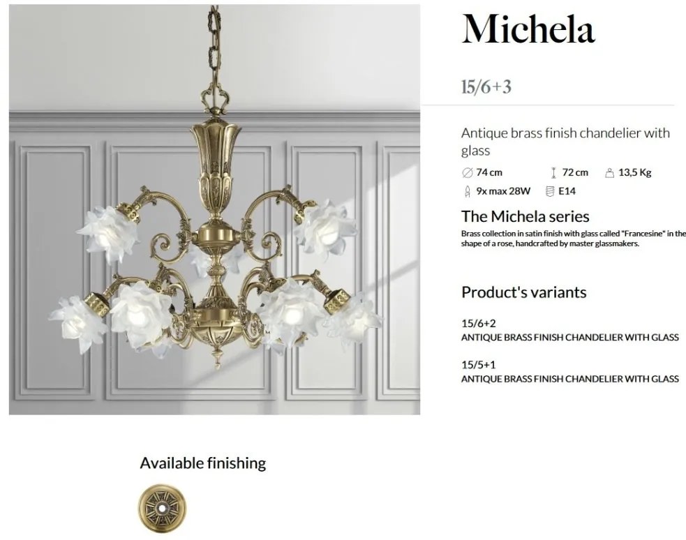 Candelabru 9 brate LUX design clasic realizat manual Michela