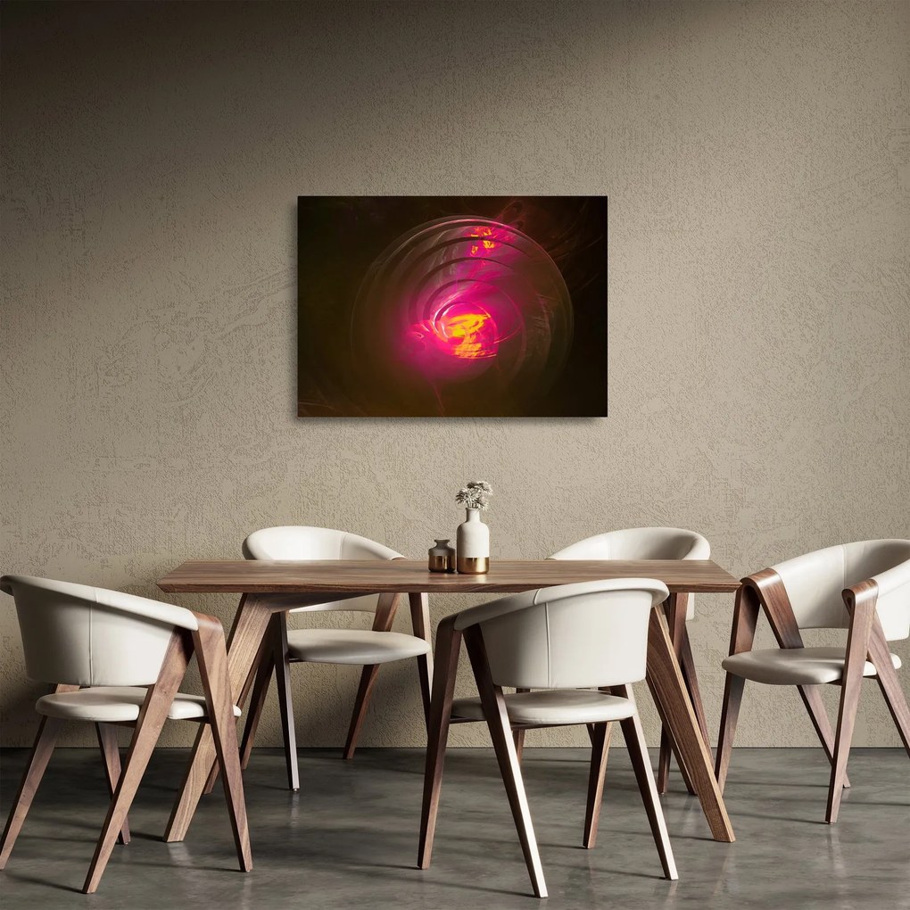 Tablou pe sticlă - abstacție cu spirala (70x50 cm)