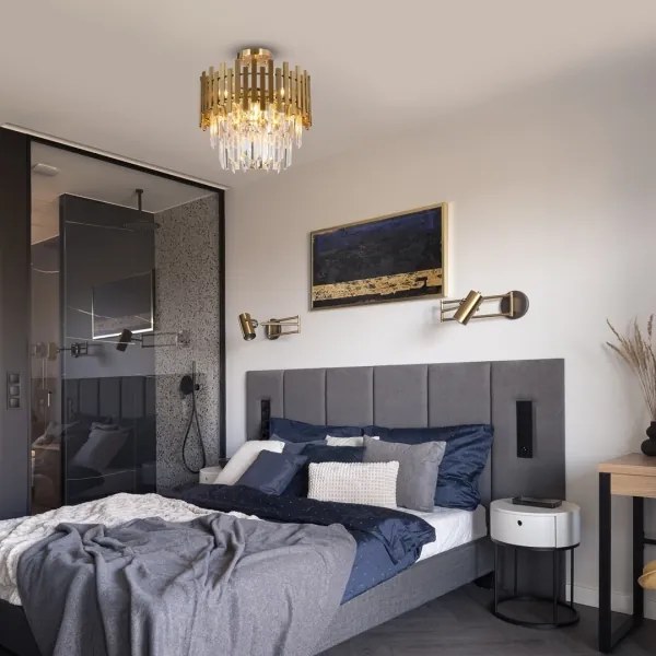 Lustră pe tijă ASPEN 6xE14/40W/230V auriu