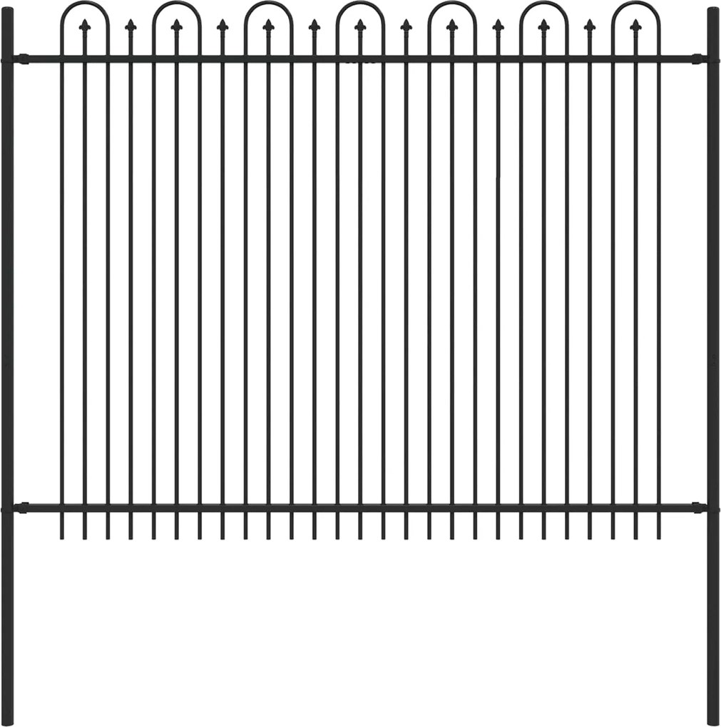 vidaXL Gard Arcuș cu Vârfuri Negru 200 x 200 cm