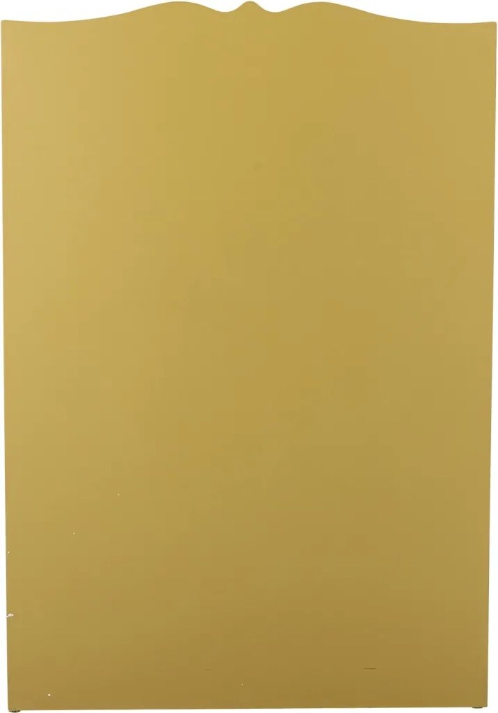Bufet din lemn masiv galben muștar cu rafturi și uși, finisaj antichizat, 91,5×39×134 cm, „Libby"