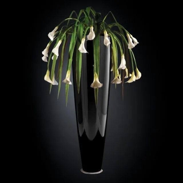 Aranjament floral inalt, design LUX PARIS IN SHINY VASE, negru 210cm 1141235.96