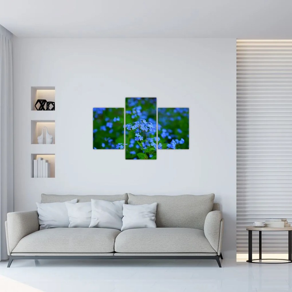 Tablou cu flori albastre (90x60 cm)