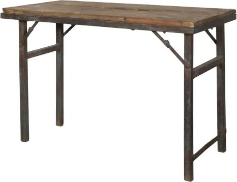 Consola natur din lemn reciclat cu picioare de metal 106x53x75 cm, „Grimaud"