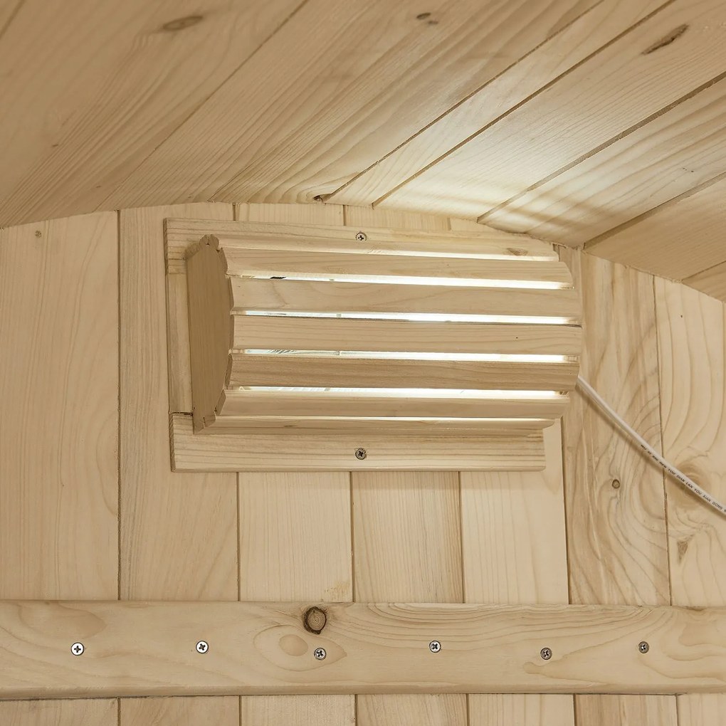 Vonkajšia sudová sauna Spitzbergen L dĺžka 190 cm priemer 190 cm (6 kW)