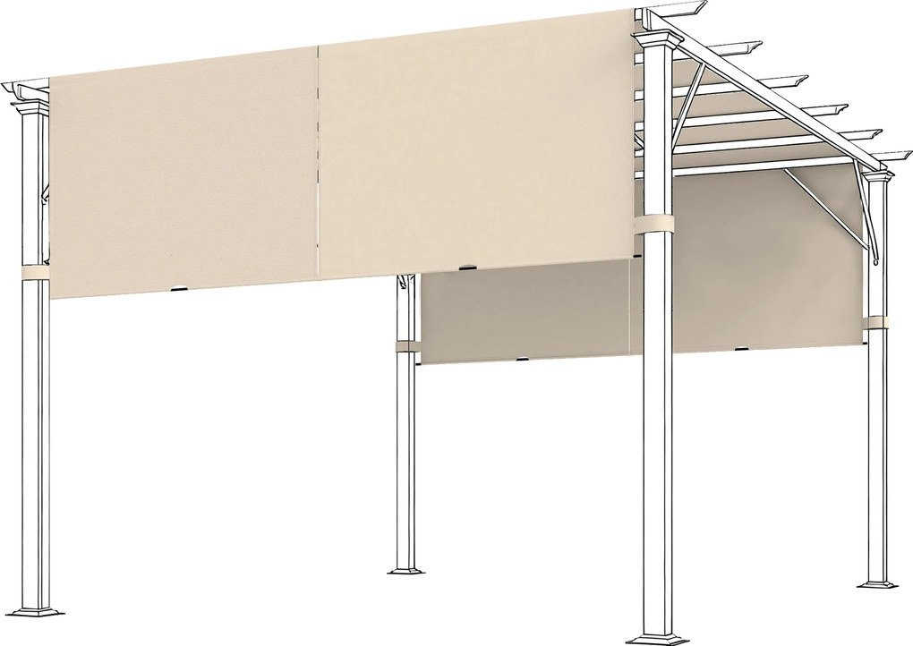 Outsunny 2 Bucăți Husă de Schimb pentru Pergolă, Copertină de Umbrire, Ușor de Instalată, pentru Pergolă 3 x 3(m), Bej | Aosom Romania