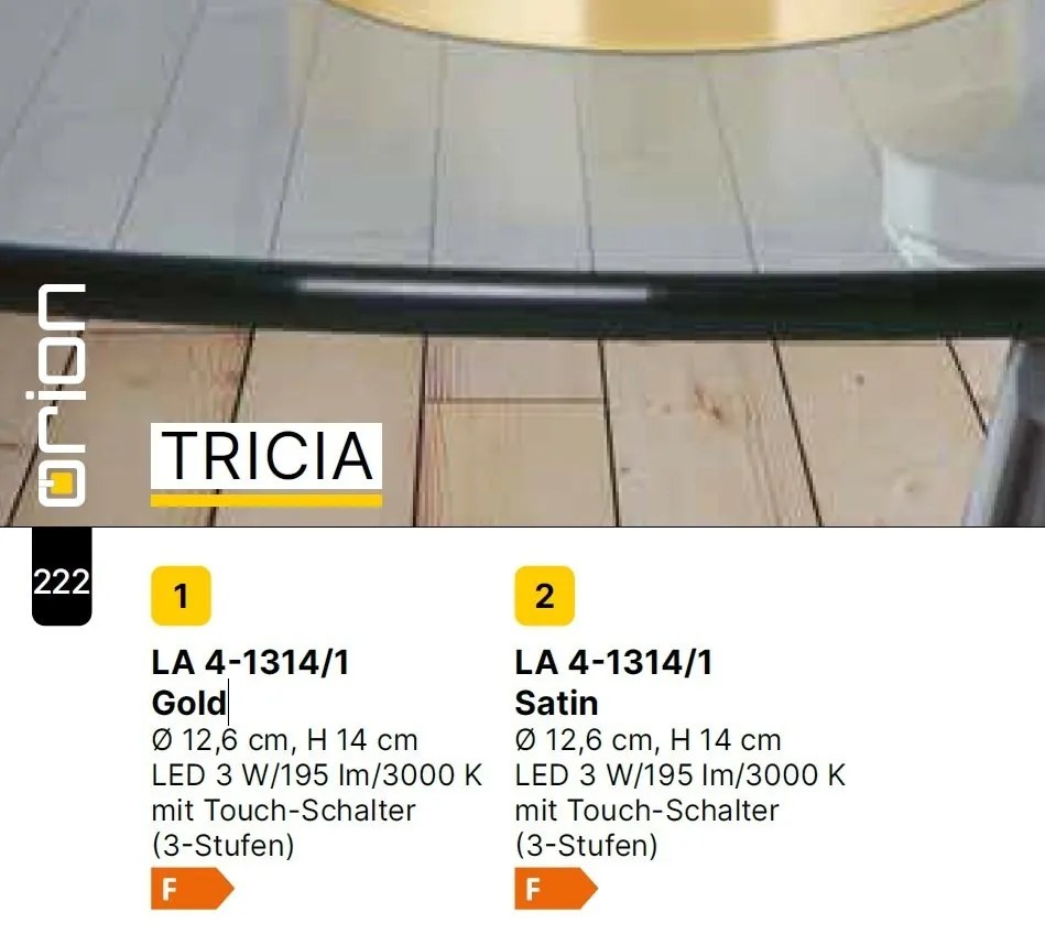 Lampa LED dimabila cu Touch stil minimalist TRICIA alama/opal