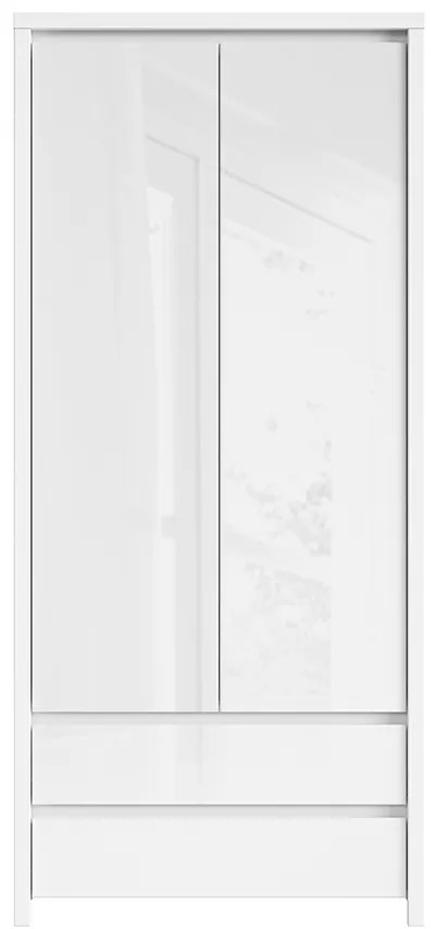 Dulap de haine Kaspian SZF2D2S (Alb + Alb lucios). 798868