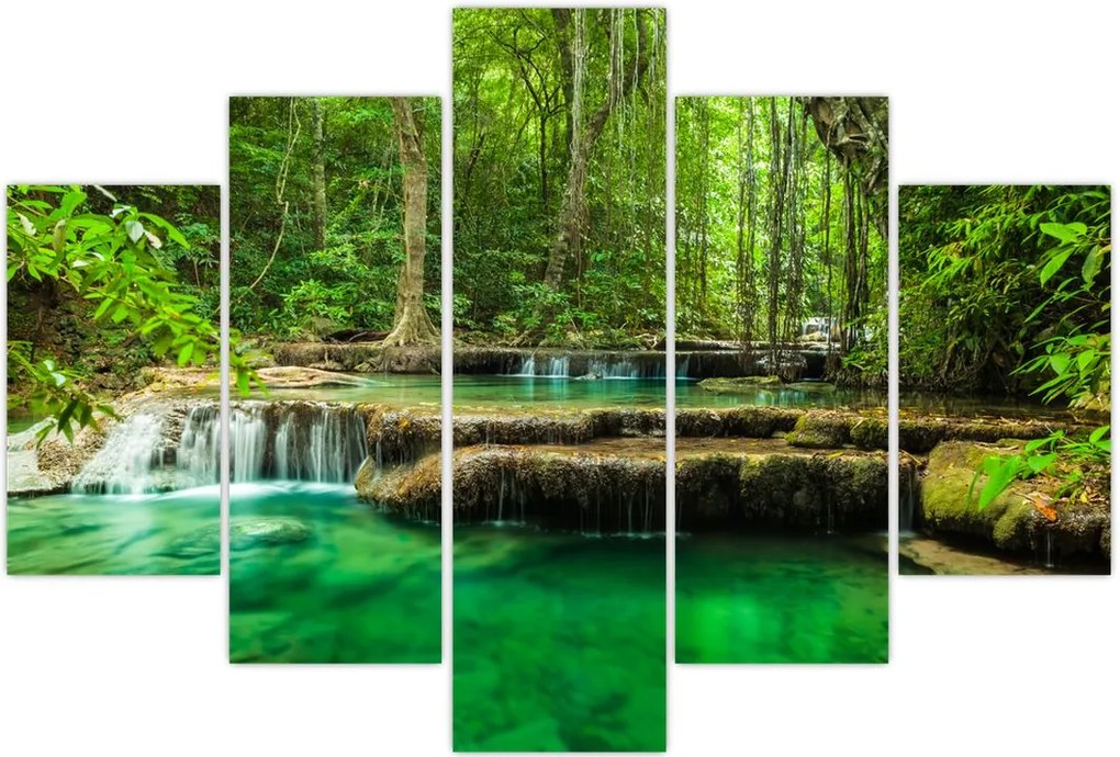 Tablou - Cascada Erawan din Kanchanaburi, Thailanda (150x105 cm)