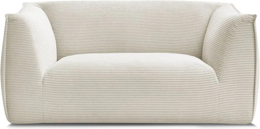 Canapea bej cu tapițerie din catifea reiată 170 cm Giorgia – Bobochic Paris