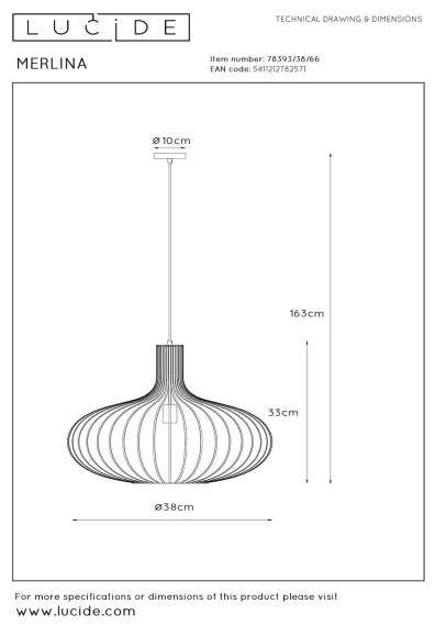 Lustră pe cablu MERLINA 1xE27/60W/230V roz Lucide 78393/38/66