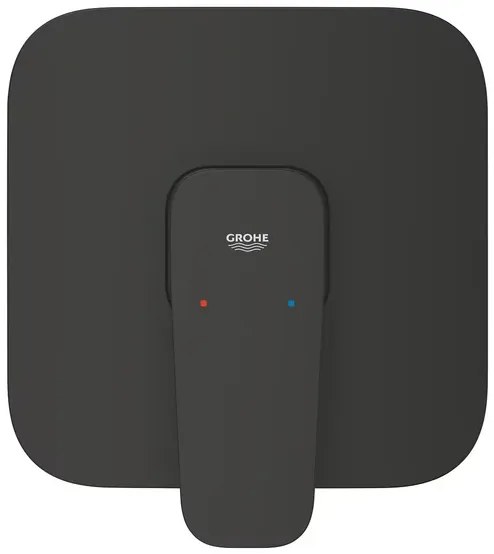 Baterie dus incastrata Grohe Cubeo negru mat fara corp ingropat