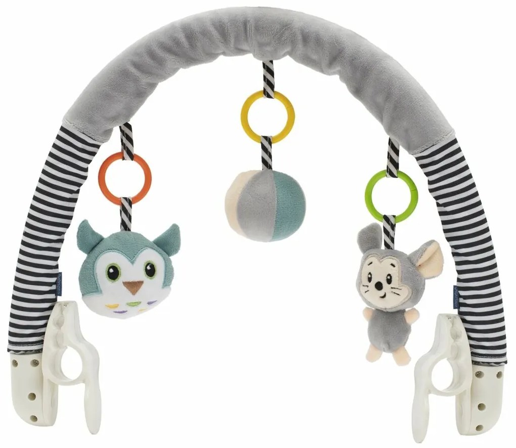 Baby Mix Jucărie pentru cărucior Șoricel șibufniță gri, 80 cm