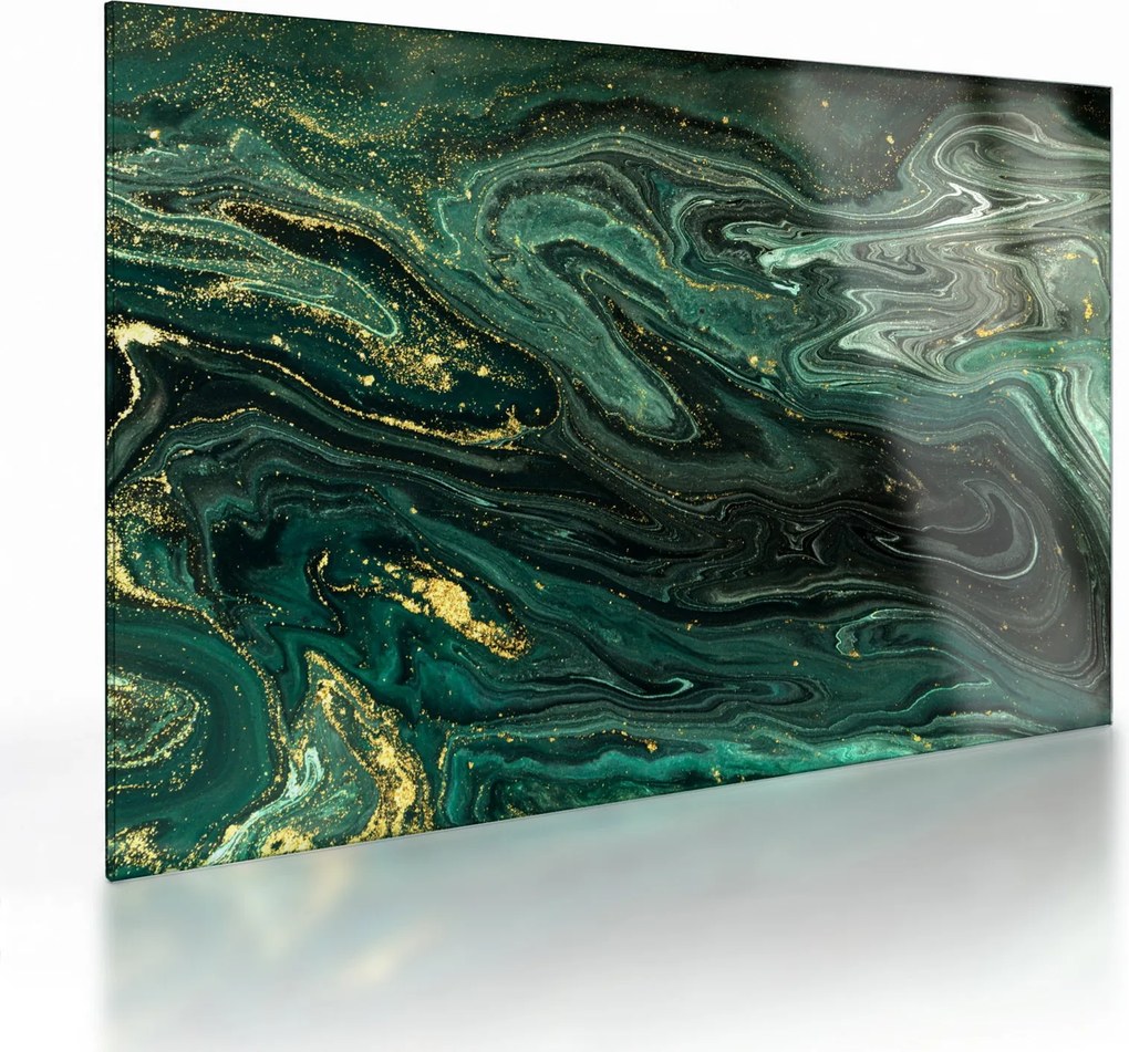 Tablou pe sticlă - Marmură verde (70x50 cm)