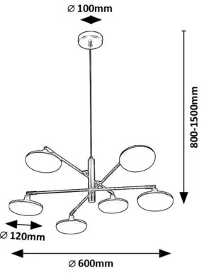 Lustră LED pe cablu Rabalux 72239 MADI 6xLED/4W/230V 3000K