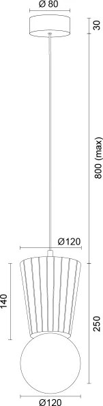 Argon 8951 - Pendul VOLANTE pentru baie pe cablu, 1xG9/6W/230V, IP44, bej