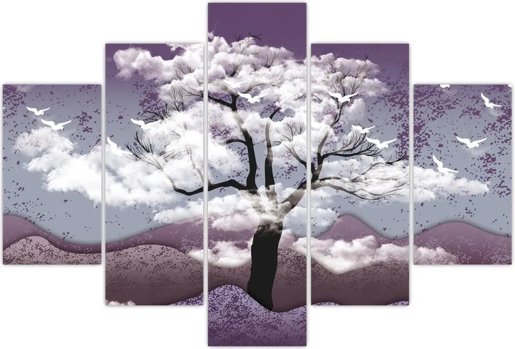 Tablou - Copac în nori (150x105 cm)
