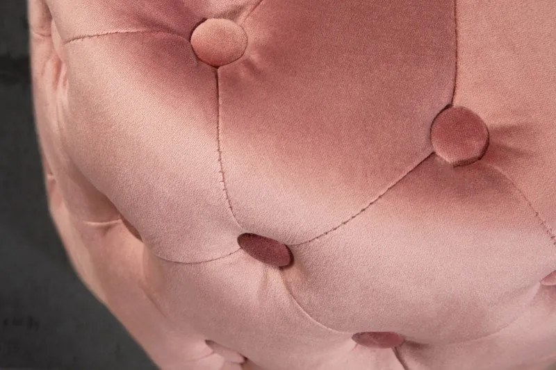 Taburete Modern Barock 35cm, roz/ auriu