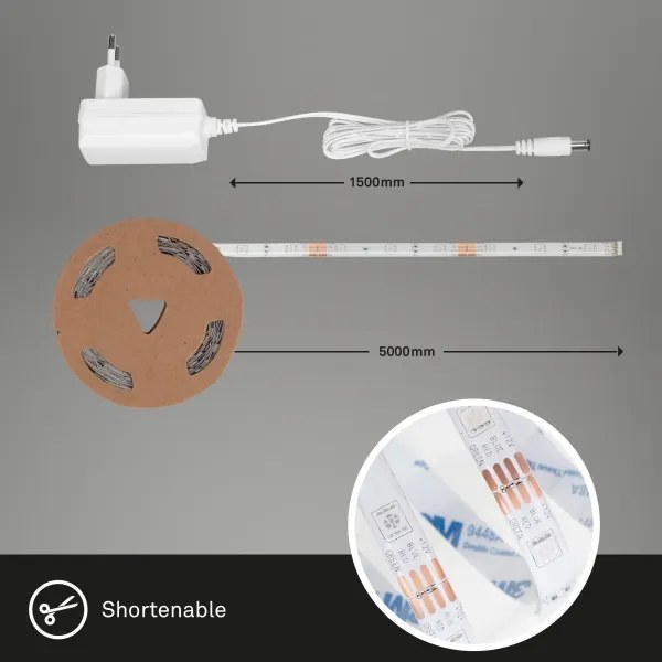 Bandă LED RGBW dimabilă 6,5m LED/18W/230V Wi-Fi Tuya Brilo + telecomandă