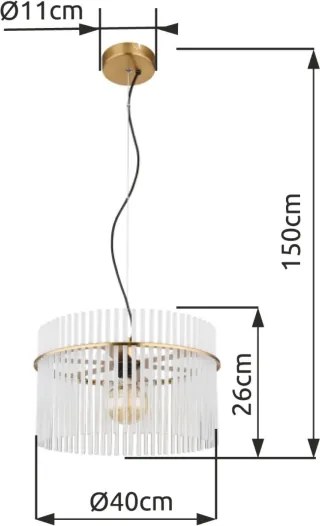 Lustră pe cablu Globo 15698HM GORLEY 1xE27/60W/230V