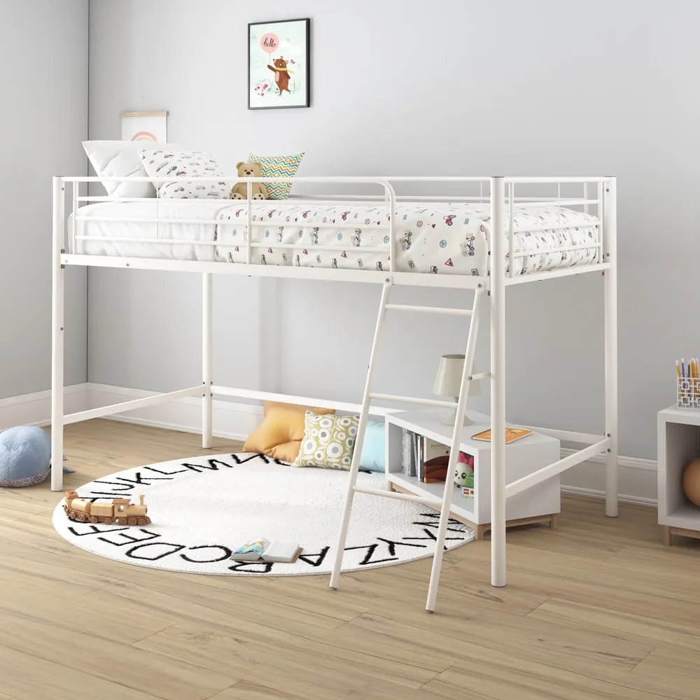 Pat pentru copii alb înalt 90x200 cm Jodie – Støraa