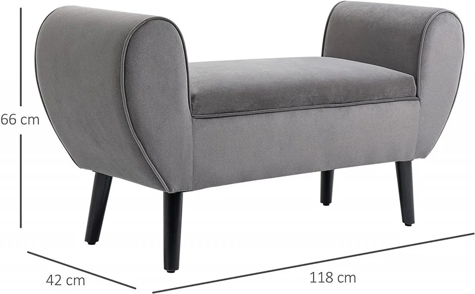 BAN239 - Bancuta 118 cm cu spatiu depozitare, bancheta cu lada, banca living, dormitor, hol - Gri