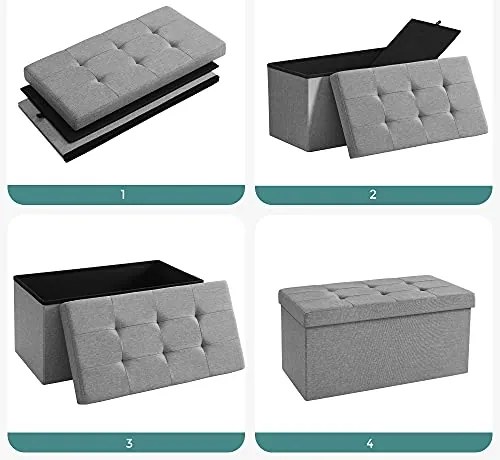 Taburet multifunctional pentru depozitare OTTOMAN, gri