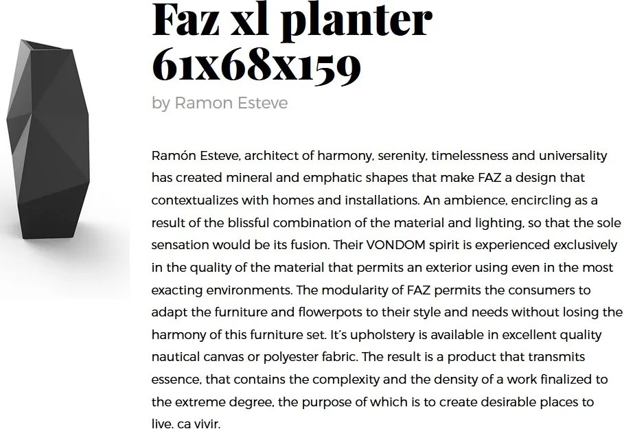 Ghiveci / Jardiniera plante design decorativ modern FAZ PLANTER XL III