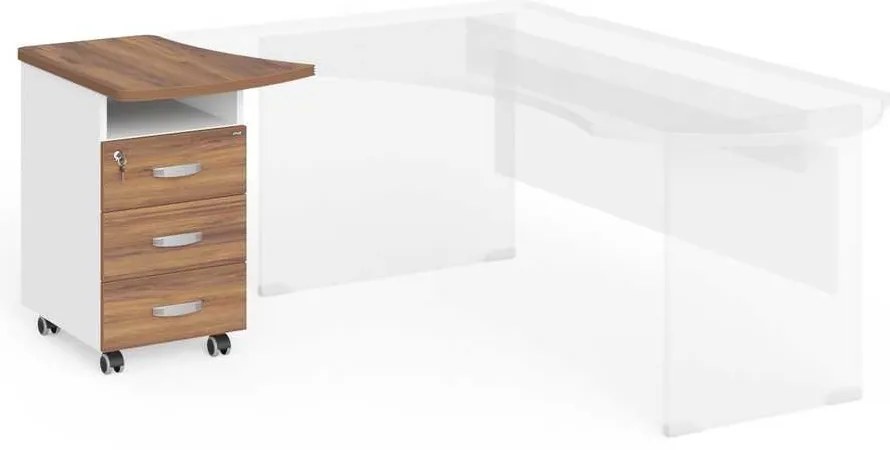 Sertare Manager 57,4 x 67,3 cm, stânga, nuca warmia / alb