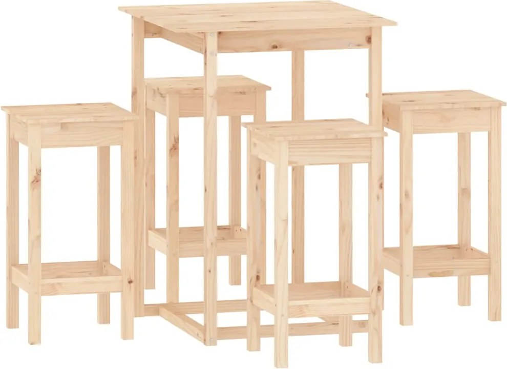 vidaXL Set mobilier de bar, 5 piese, lemn masiv de pin