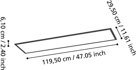 Eglo 901509-LED RGBW Panou LED aplicat pentru tavan MORADILLO-Z LED/34W/230V 120x30cm negru