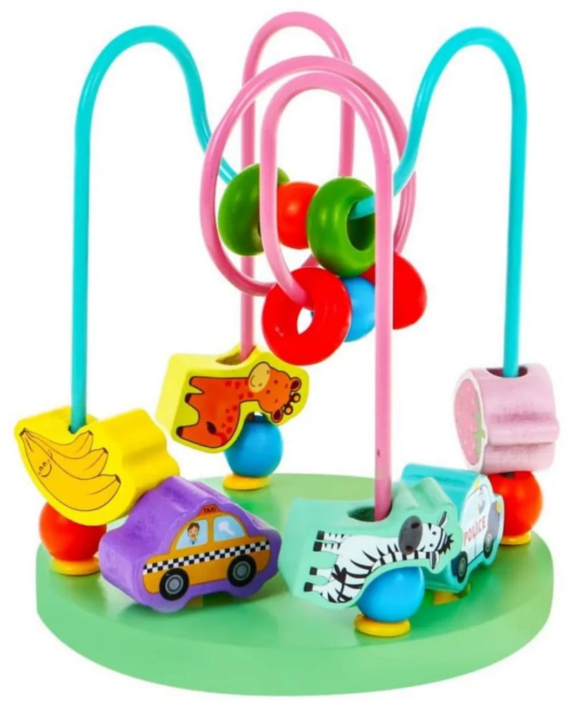 Cub educativ de tip Montessori din lemn masiv NOVOKIDS™ Supreme EduCube, 8 in 1, Cu forme geometrice, Labirint, Numaratoare si masinute, Motricitate