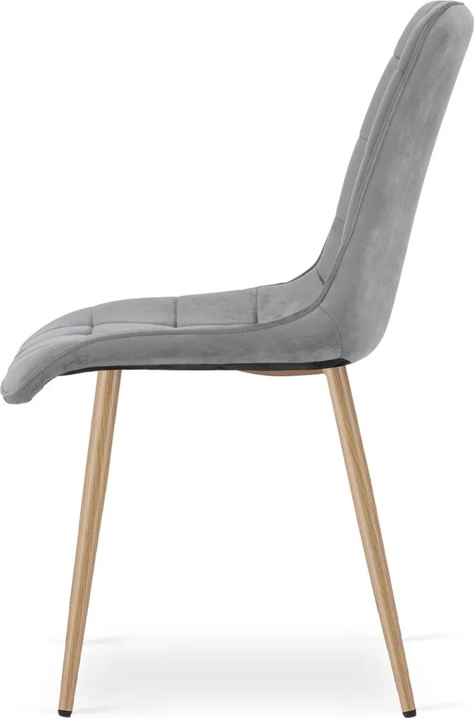 Scaun de masa SPLIT VELVET, gri deschis