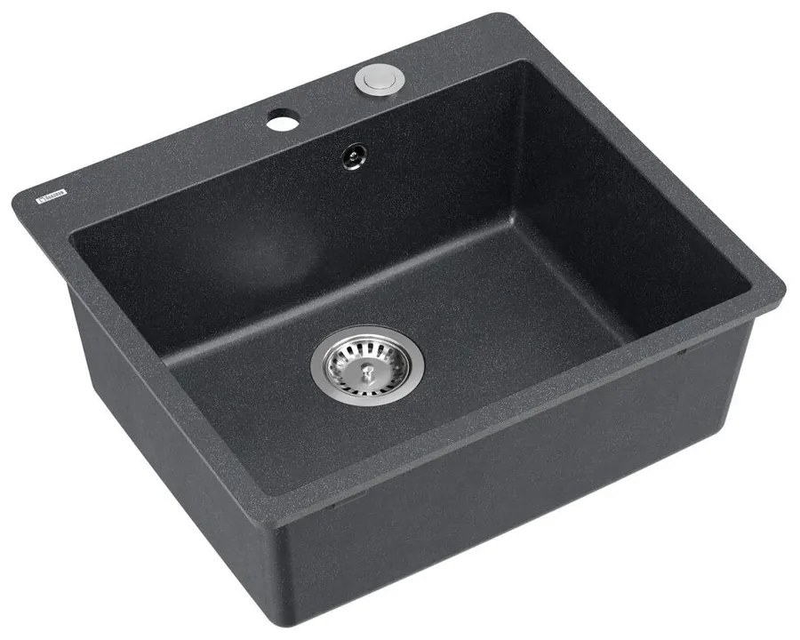 Chiuveta compozit Quadron Unique Morgan 110 negru diamant - inox 57x50 cm