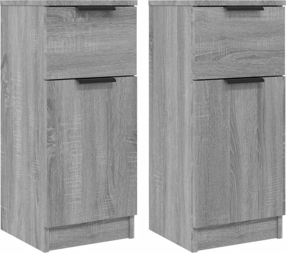 vidaXL Dulapuri, 2 buc., gri sonoma, 30x30x70 cm, lemn prelucrat