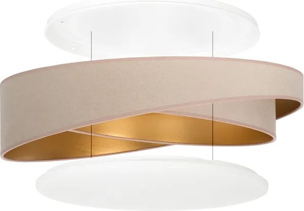 BRILAGI - LED dimabil VELVET TWIST LED/36W/230V CCT Ø 65 cm WT bej/auriu + telecomandă