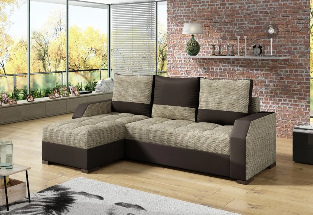 Supermobel Coltar ARIS, 250x90x150, sawana14/soft017white, dreapta