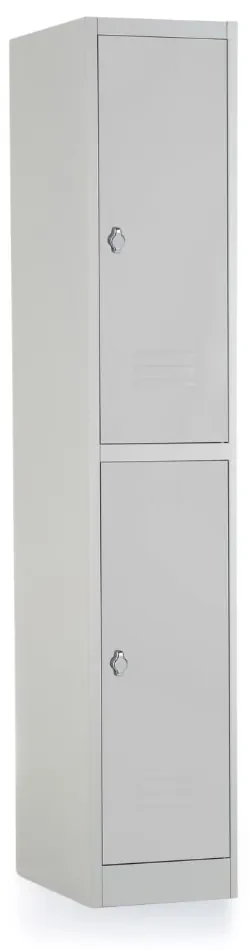 Dulap metalic - 2 cutii, 38 x 45 x 185 cm, blocare, gri - ral 7035