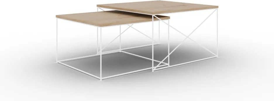 Set masute de cafea, Licco 2, ADRK Furniture (Culoare: Negru / Alb)