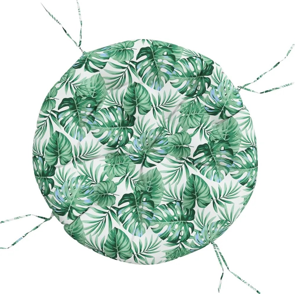 vidaXL Pernă rotundă, model frunze, Ø 100 x 11 cm, țesătură Oxford