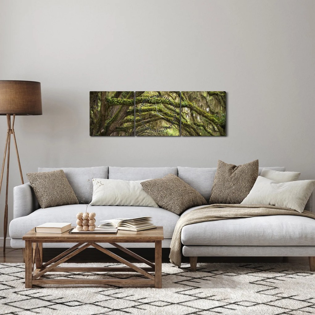 Tablou - Oaks Avenue, Charleston, Carolina de Sud, SUA (cu ceas) (90x30 cm)