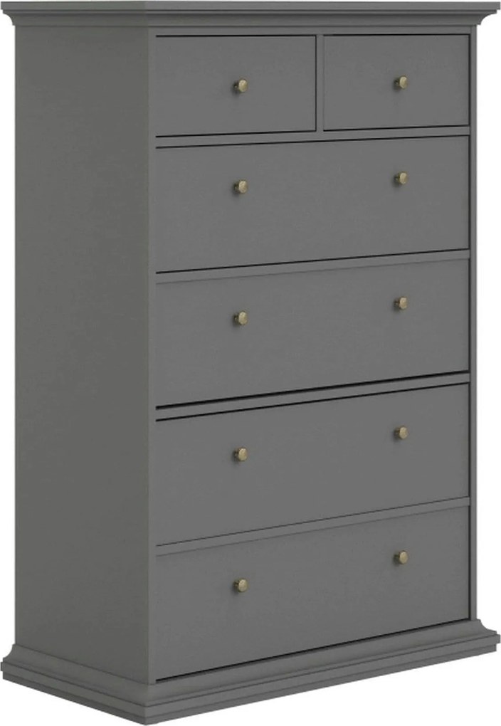 Comoda PARIS, gri, PAL laminat/metal, 96x49x140 cm