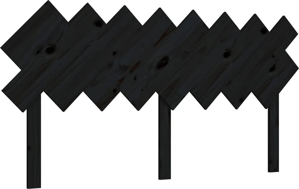 vidaXL Tăblie de pat, negru, 159,5x3x80,5 cm, lemn masiv de pin