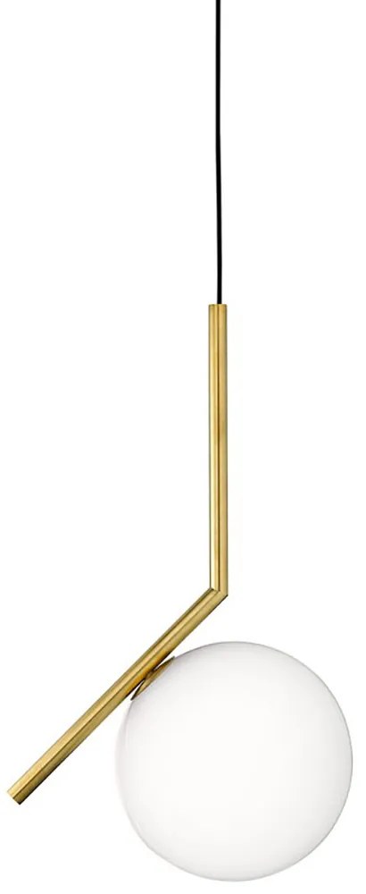 PENDUL MOON, D 34 CM, H 185 CM, E27, 40 W, METAL/STICLA, AURIU/ALB