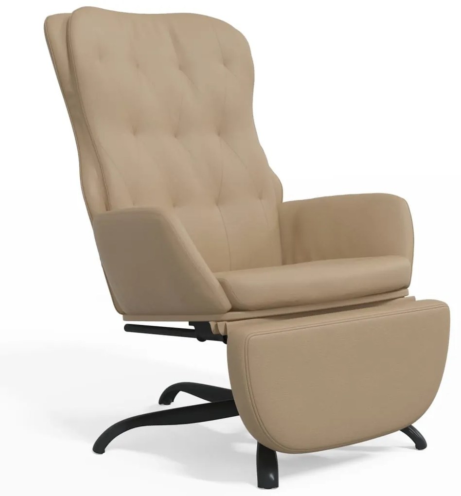 3097691 vidaXL Scaun de relaxare cu taburet, cappuccino, piele ecologică