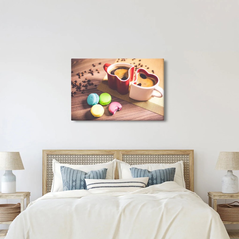 Tablou cu cafea și macarooni (90x60 cm)